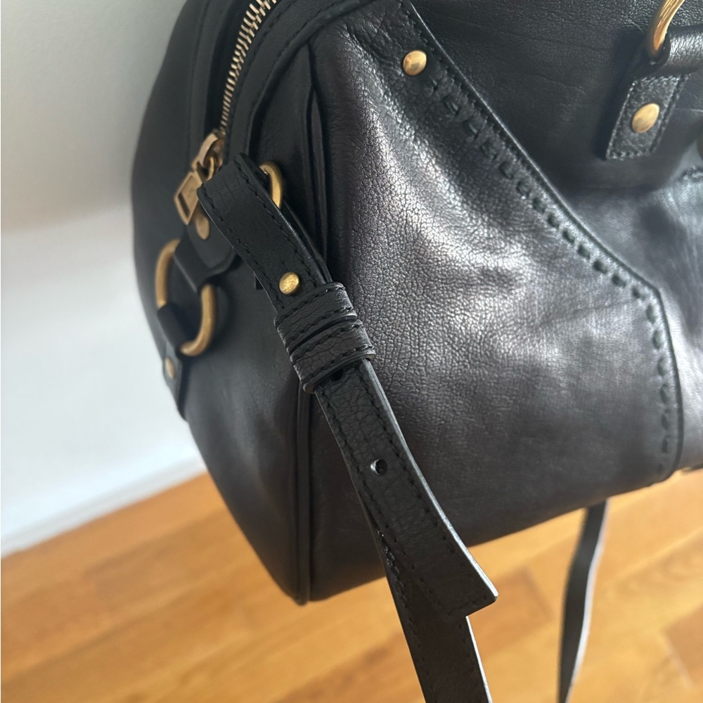 Yves Saint Laurent Muse Black Leather Satchel Handbag Gold Hardware and strap - Picture 12 of 13